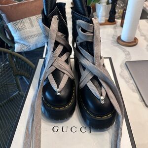 Dr. Martens Black Boots with Beige Laces